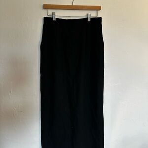 Vintage Classic Black Straight Midi Skirt